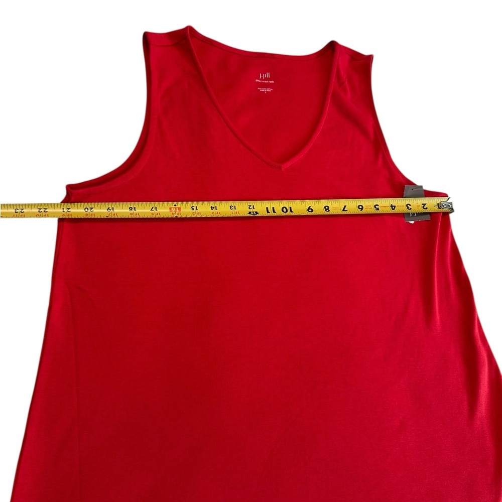 J. Jill Pima V-neck Geranium Tank Top Size L NWT - Picture 11 of 17